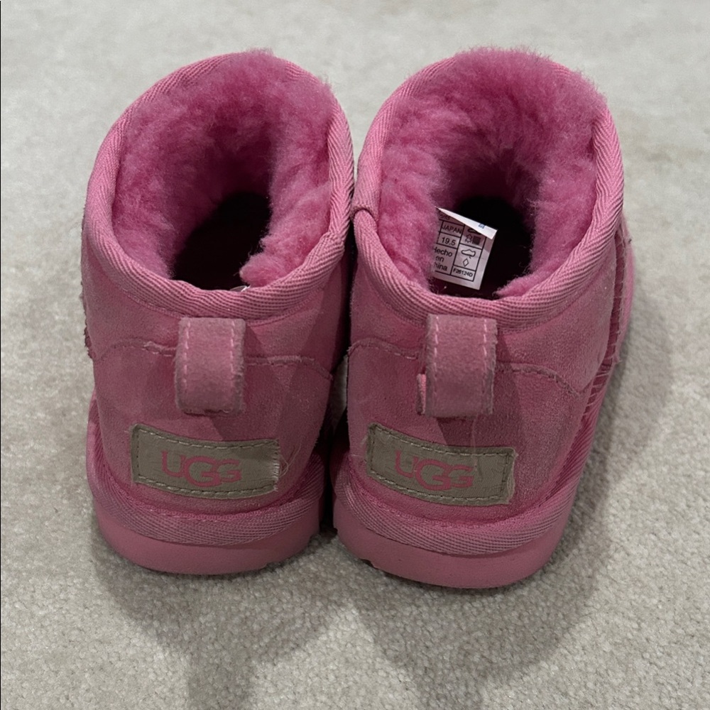 UGG Pink Suede Boots with Plush Lining